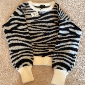 Zebra crop sweater